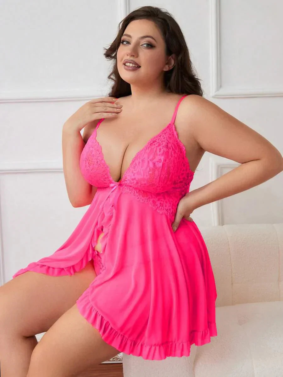 Ruby™ | Sheer Lace Babydoll Dress
