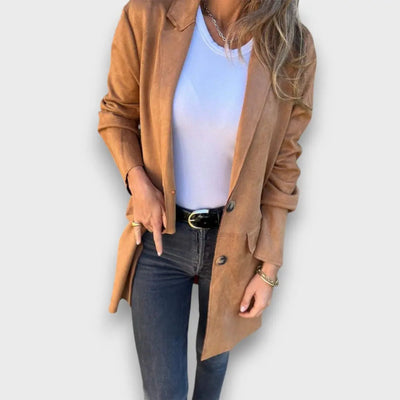 Eloise | Soft Camel Blazer-Cardigan