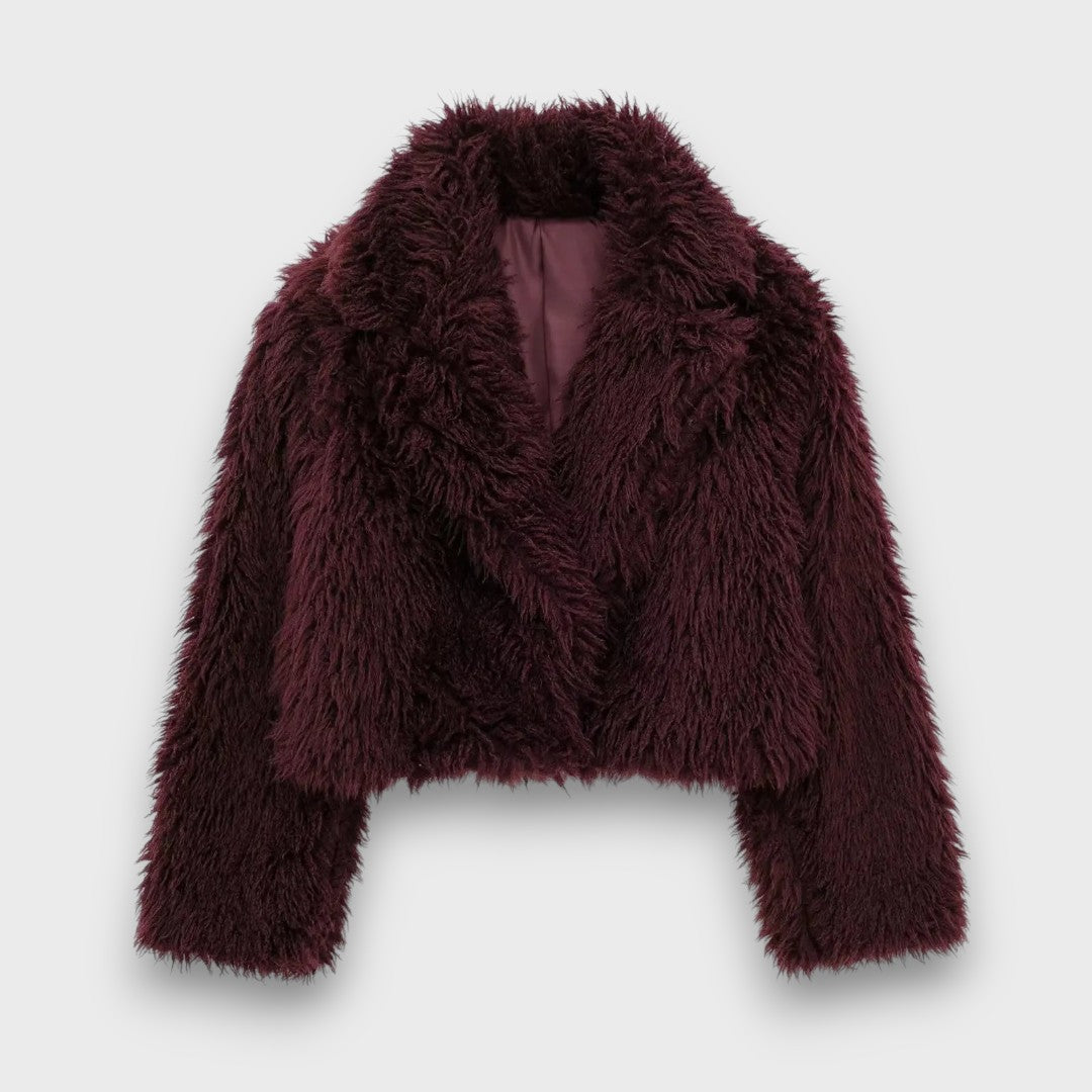 Mile | Luxury Eco-Fur In Deep Bordeaux