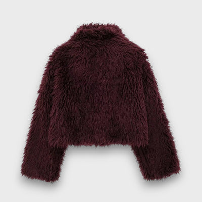 Mile | Luxury Eco-Fur In Deep Bordeaux