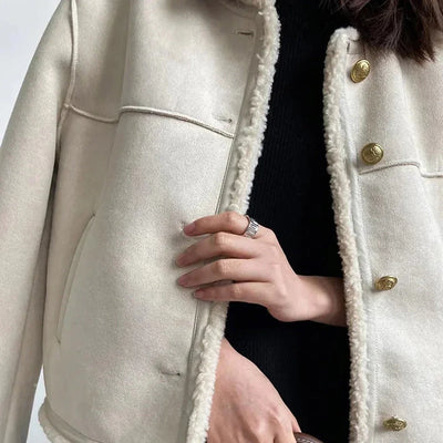Aria| Button-Up Faux Fur Jacket