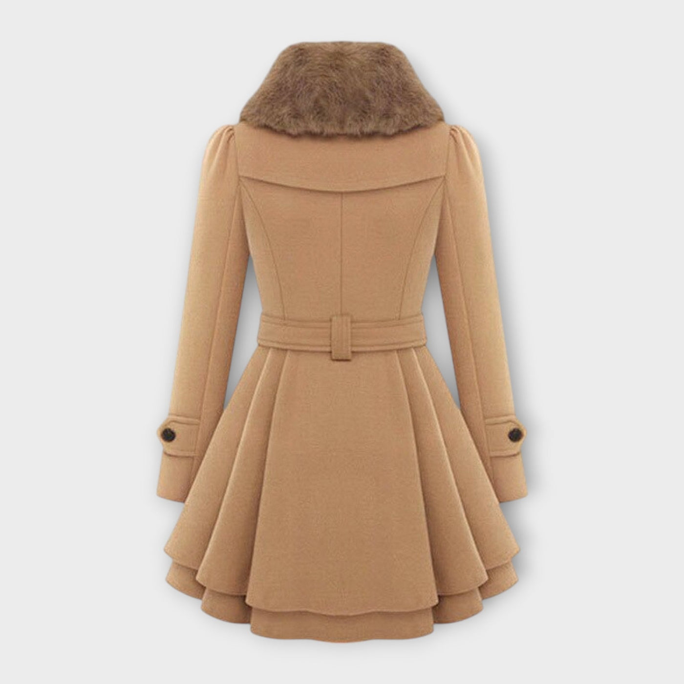 Elivara | Elegant Coat with Fur Collar