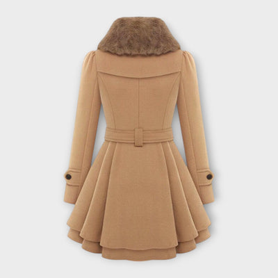 Elivara | Elegant Coat with Fur Collar