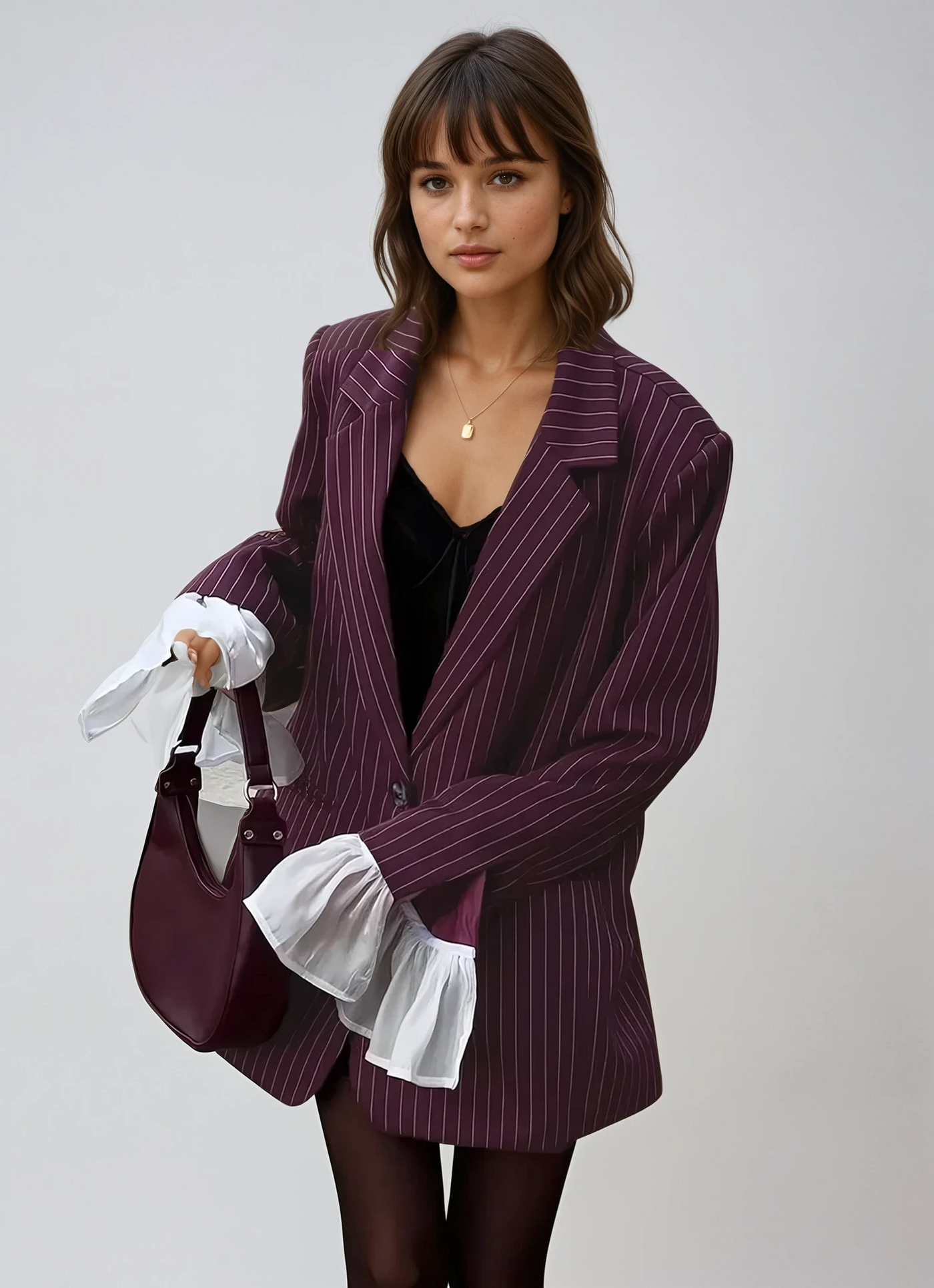 Fiora |  Wine Red Suit Jacket