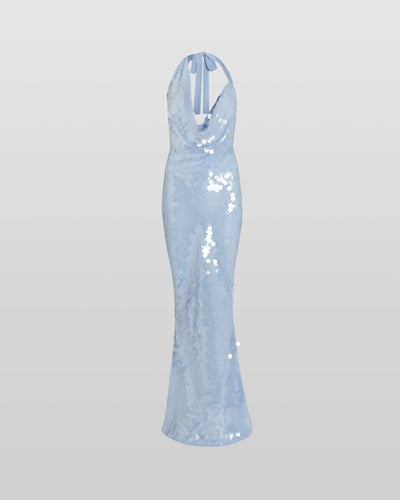 Naline™ | Sequin Halter Maxi Dress