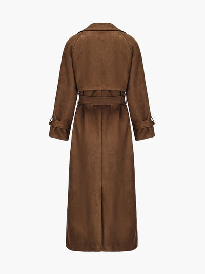 Molly | Trench Coat in Synthetic Suede