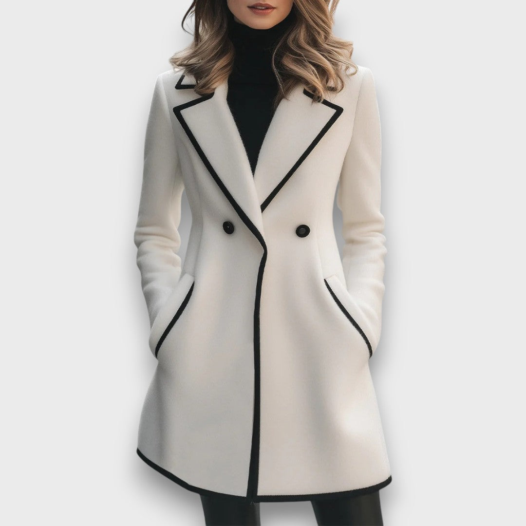 Morenza | White Coat With Black Trim