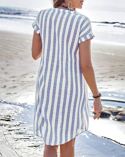 Claire – Striped Everyday Shirt Dress