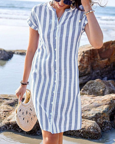 Claire – Striped Everyday Shirt Dress