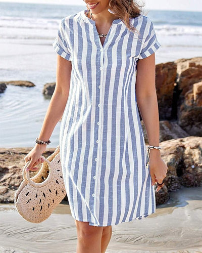 Claire – Striped Everyday Shirt Dress