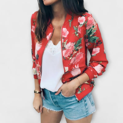 Kaelin - Elegant Floral Bomber Jacket