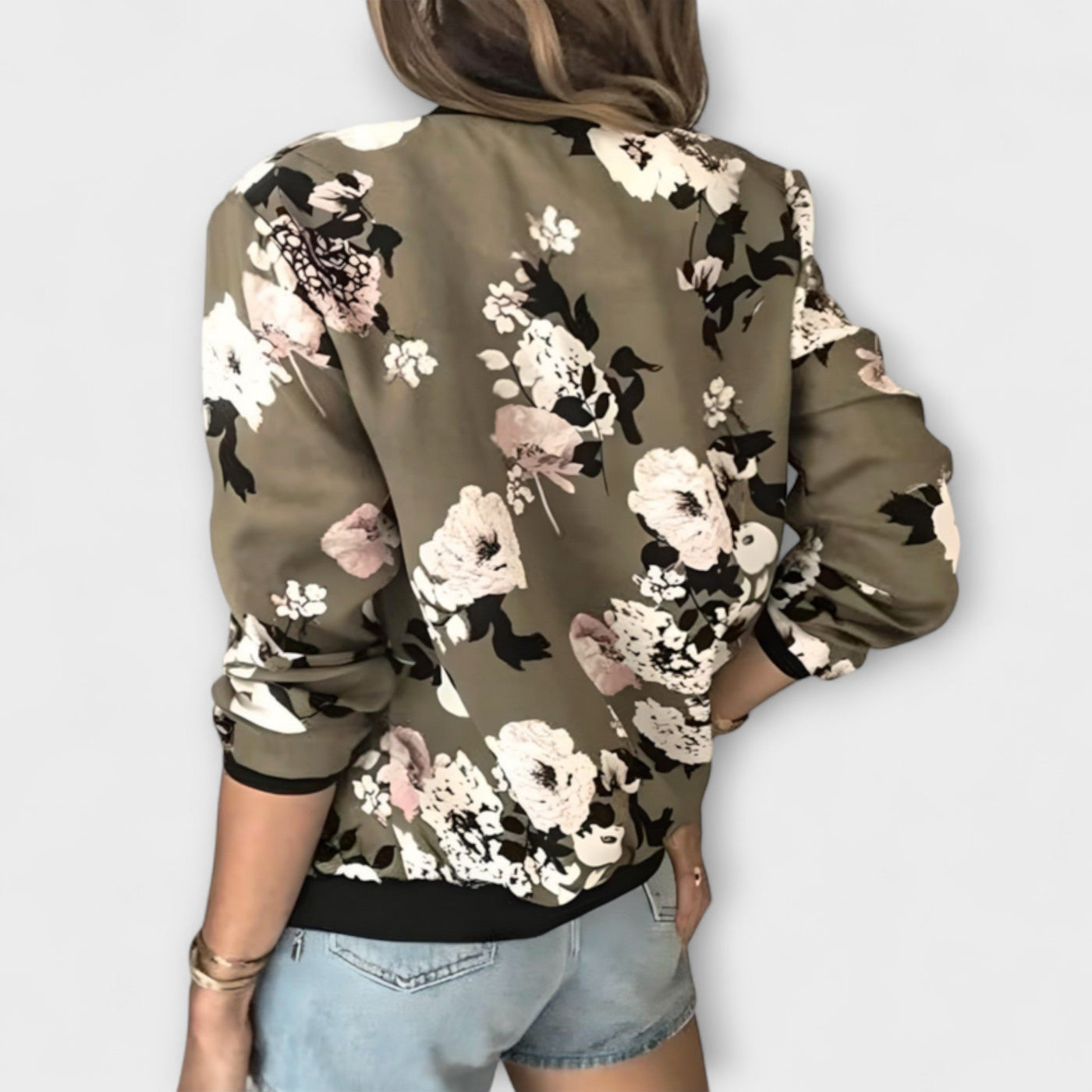 Kaelin - Elegant Floral Bomber Jacket